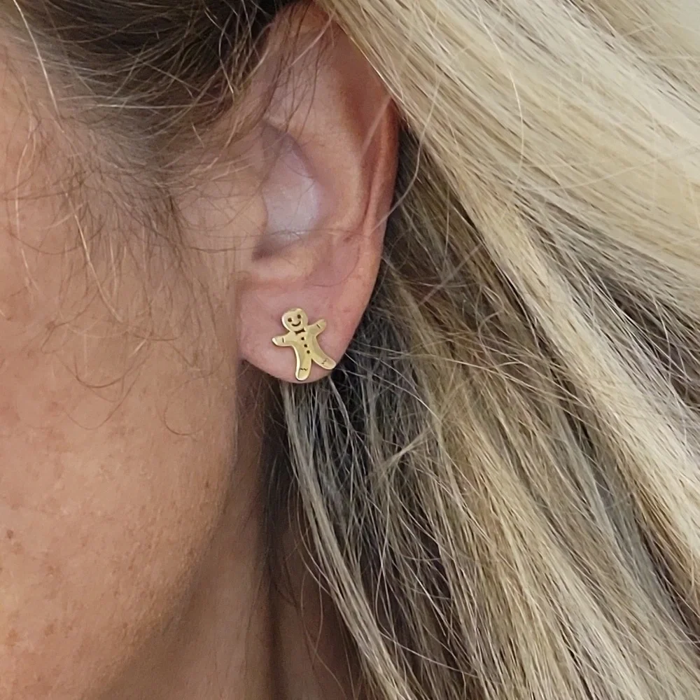 Gingerbread Man Stud Earrings